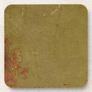 Dessous-de-verre Graffiti Grungy Avec Floral Rouge