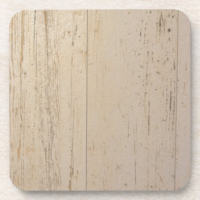 Dessous-de-verre Grains de bois texturés blancs blanchis (Devant)