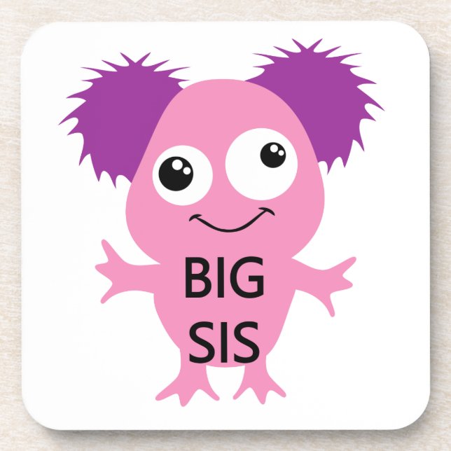 Dessous-de-verre Grand Soeur Rose Monster (Devant)