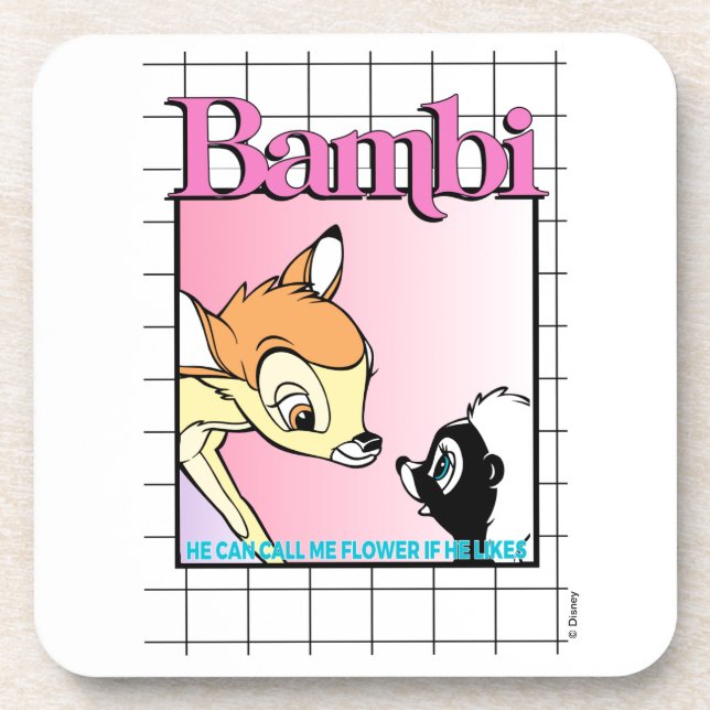 Dessous-de-verre Graphique Bambi & Grille Rétro Fleur (Devant)