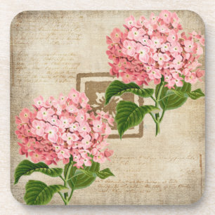 Dessous-de-verre Grappes d'hortensia roses II