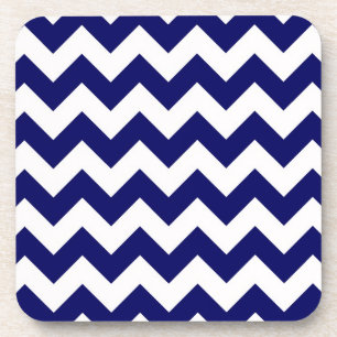 Dessous-de-verre Gras Navy bleu et blanc Chevron Zig-Zag Motif