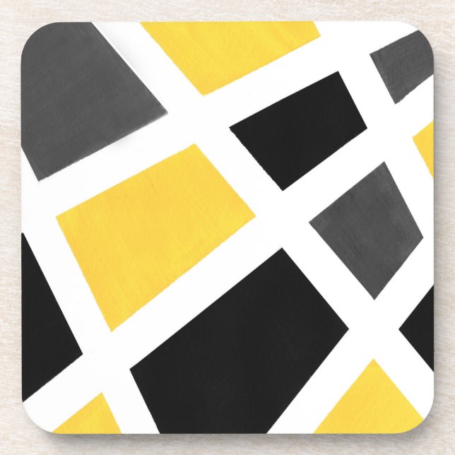 Dessous-de-verre Gray jaune noir Géométrique (Devant)