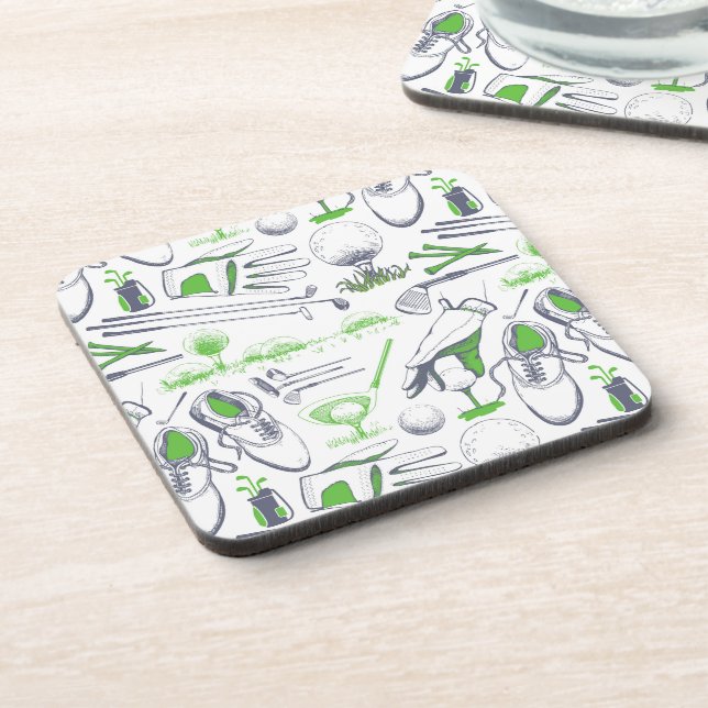 Dessous-de-verre Green Golf Icons Motif (Côté gauche)