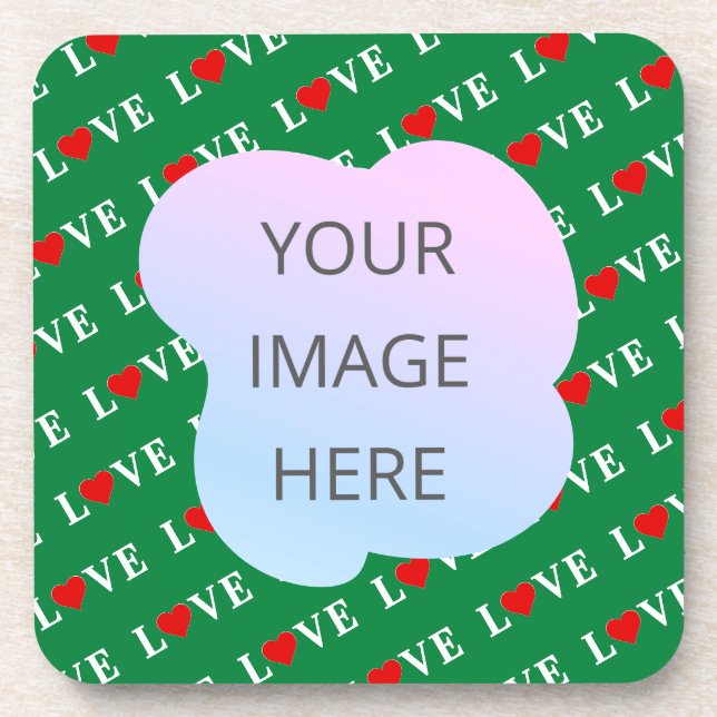 Dessous-de-verre Green LOVE Heart (Devant)