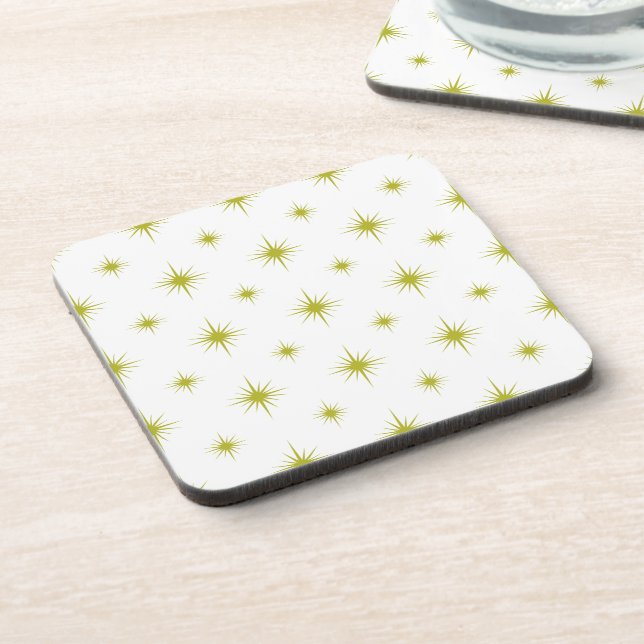 Dessous-de-verre Green Starburst Motif mi-siècle (Côté gauche)