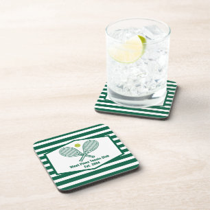 Dessous-de-verre Green Stried Tennis Club de Country Personnalisé