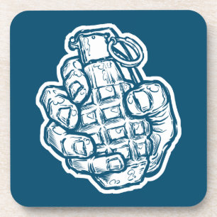 Dessous-de-verre Grenade À La Main En Style Bande Dessinée