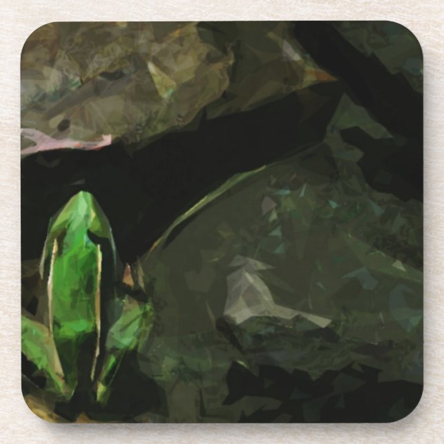 Dessous-de-verre Grenouille léopard du Nord sur les rochers Abstrai (Devant)