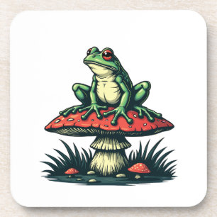 Dessous-de-verre Grenouille sur champignon Cottagecore Forêt de cha