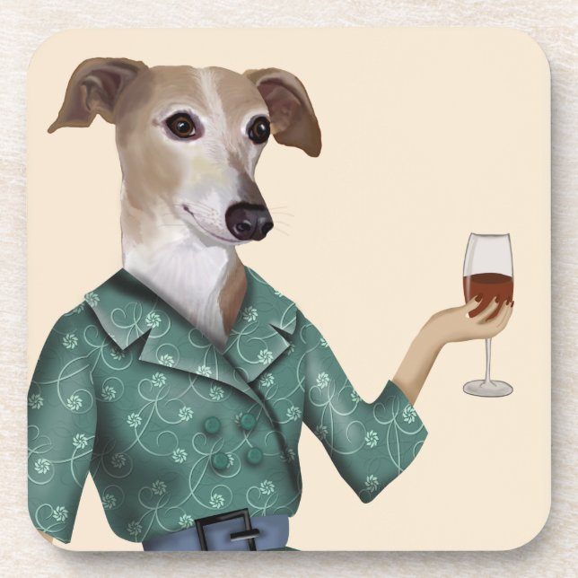 Dessous-de-verre Greyhound Wine Snob (Devant)