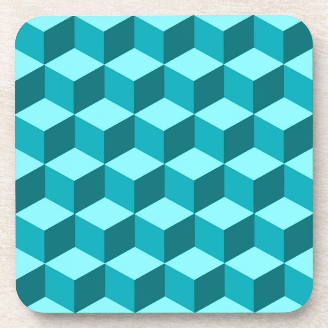 Dessous-de-verre Grille diamant moderne, Turquoise, Turquoise et Aq (Devant)