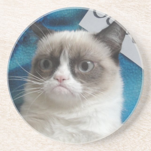 Dessous de verre grincheux de chat (Devant)