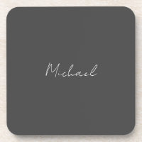 Gris blanc manuscrit minimaliste Votre nom