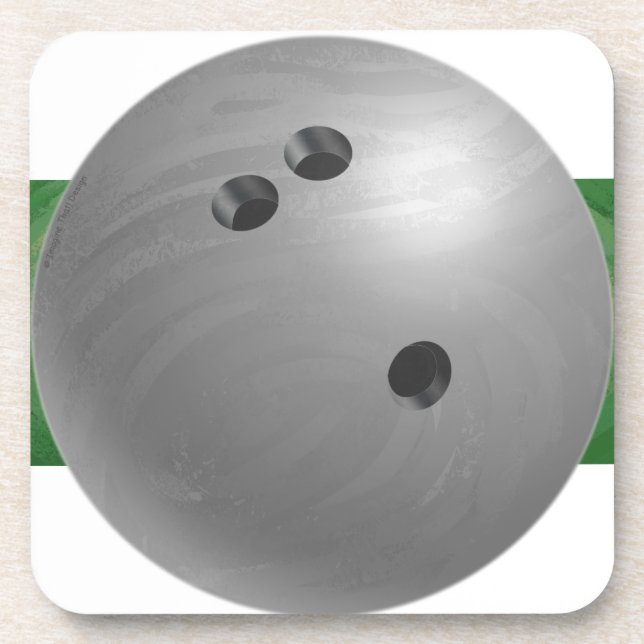 Dessous-de-verre Gris Boule de Bowling (Devant)