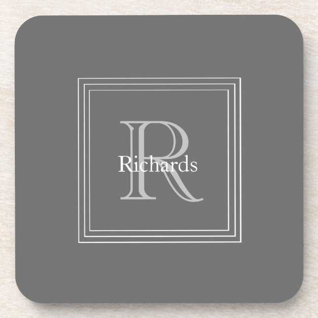 Dessous de verre gris du monogramme S/6 (Devant)