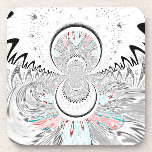 Dessous-de-verre Gris Kaleidoscope Art (Devant)