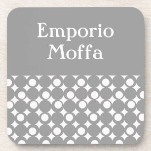 Dessous-de-verre Gris Mod Ball Design @ Emporio Moffa avec texte