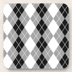 Dessous-de-verre Gris noir blanc Jacquard Diamant Design