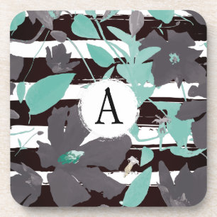 Dessous-de-verre Gris Turquoise monogramme