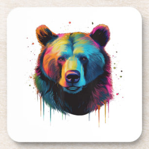 Dessous-de-verre Grizzly Oear Amateurs Pop Art Big Grizzly Ours