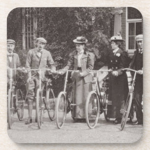 Dessous-de-verre Groupe de cyclistes d'Edwardian, les années 1900