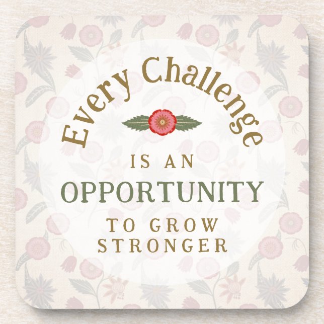 Dessous-de-verre "Grow Stronger" Affirmation (Devant)