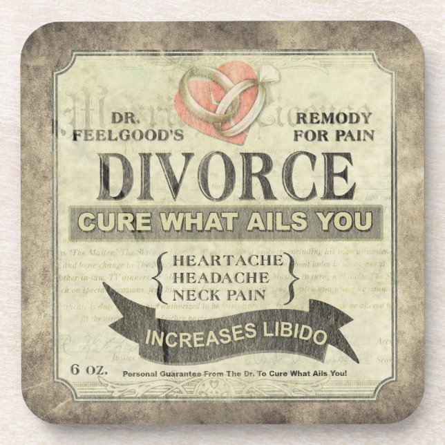 Dessous-de-verre Guérir ce qui vous tourmente - Humour de divorce  (Devant)
