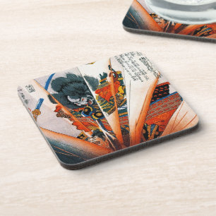 Dessous-de-verre Guerrier oriental frais de samouraïs de Kunioshi