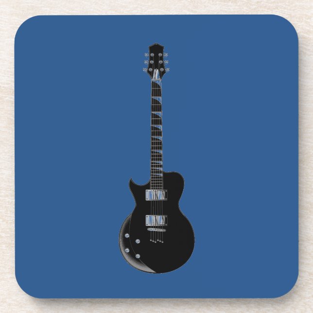 Dessous-de-verre Guitare électrique Bleu Black Pop Art (Devant)