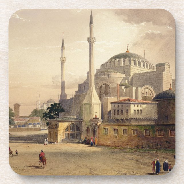 Dessous-de-verre Haghia Sophia, plat 17 : vue extérieure du mosq (Devant)