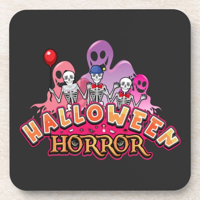Dessous-de-verre Halloween Clowns effrayants Horreur    (Devant)