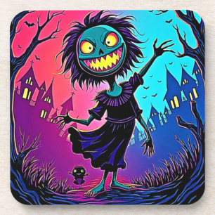 Dessous-de-verre Halloween de nuit éffrayante conception créatrice