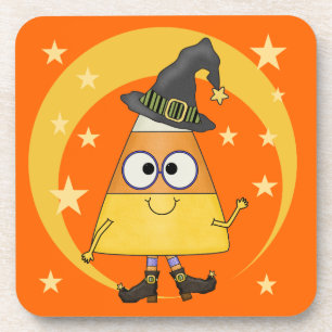 Dessous-de-verre Halloween sorcière de maïs de bonbons