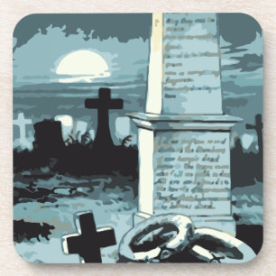 Dessous-de-verre Halloween vintage, Cimetière Déplaisant aux Graves