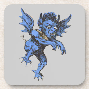 Dessous-de-verre Halloween vintage, Gargouille démoniaque effrayant