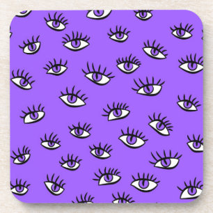 Dessous-de-verre Halloween violet éffrayante des yeux mal