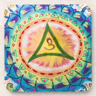 Dessous-de-verre Hand Painted Watercolor Om Mandala 