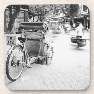 Dessous-de-verre Hanoi Vietnam, Cyclo dans la vieille ville d'Hanoï