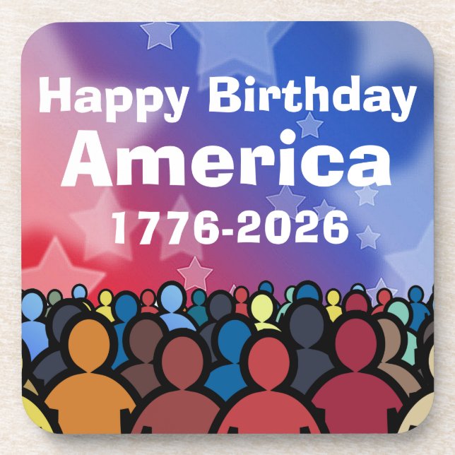 Dessous-de-verre Happy Birthday America 1776 to 2026 (Devant)