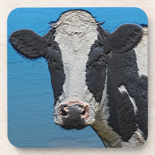 Dessous-de-verre Happy Cow Portrait Carré (Devant)