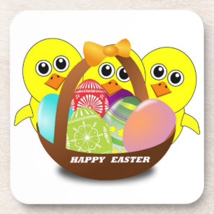 DESSOUS-DE-VERRE "HAPPY EASTER" CHICS