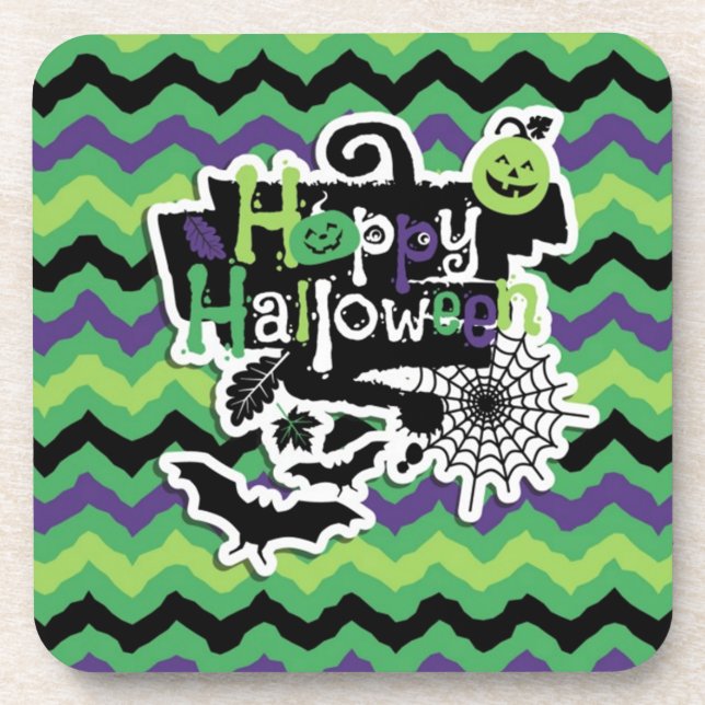 Dessous-de-verre Happy Halloween Éffrayant Fun (Devant)