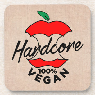 Dessous-de-verre Hard Core Vegan, Apple Core Vegan, hardcore Vegan