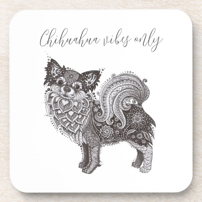 Dessous-de-verre Hard Plastic Coaster Chihuahua Vibes (Devant)