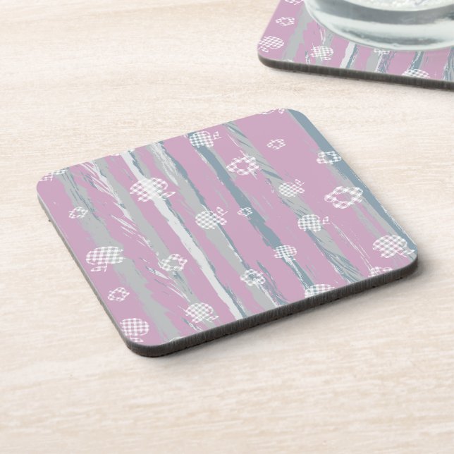 Dessous-de-verre Hard Plastic Coaster – Gingham Orchard (Côté gauche)