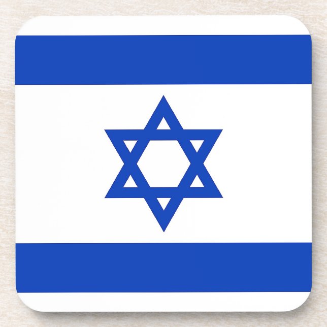 Dessous-de-verre Hard plastic coaster with flag of Israel (Devant)