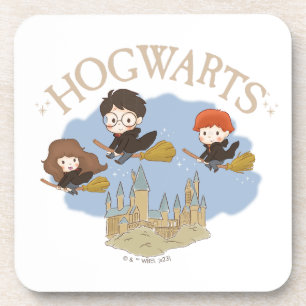 Dessous-de-verre HARRY POTTER™, Hermione & Ron Fly Over HOGWARTS™