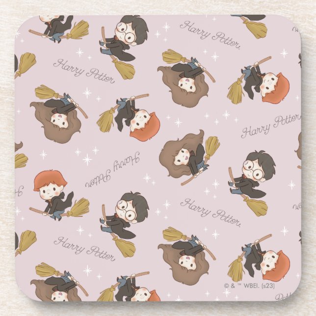 Dessous-de-verre HARRY POTTER™, Hermione & Ron Flying Motif (Devant)