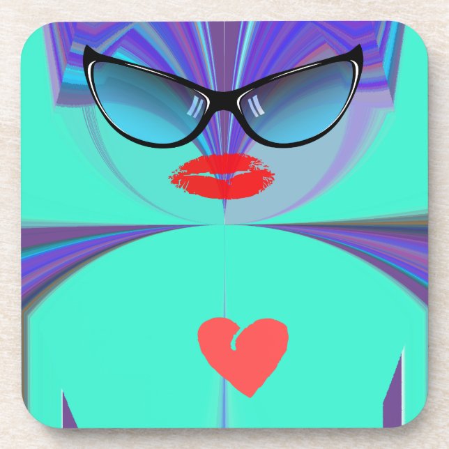 Dessous-de-verre Heart Selfie (Devant)